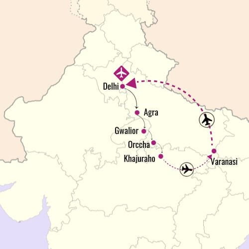 Gangetic India Tour Map