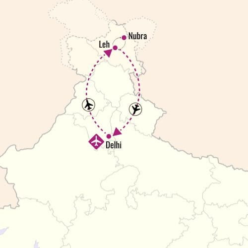 gems of Ladakh India Tour Map