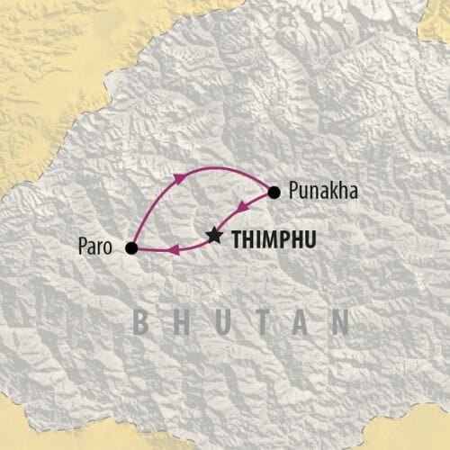 Highlights of Bhutan Map