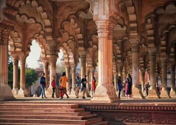 Fort of Agra with People