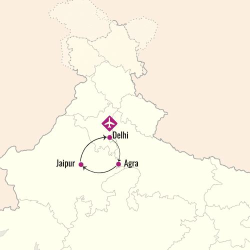 Golden triangle tour Map India