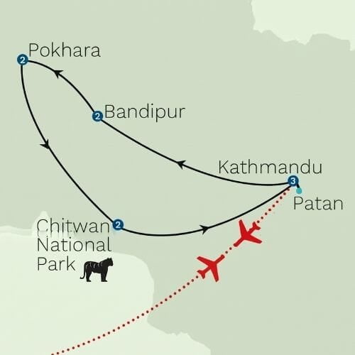 Essential Nepal Tour Map 