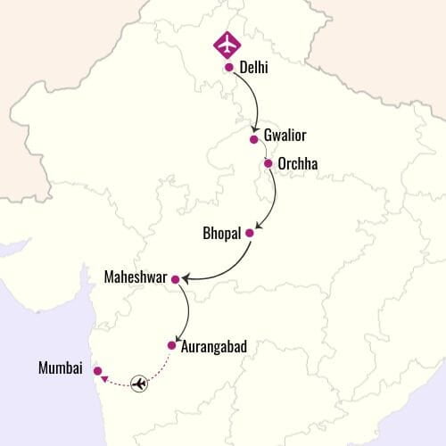 Treasures of India Central Map Tour