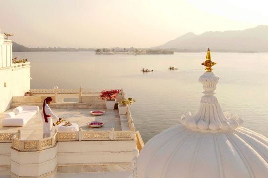Rooftop dining at Taj lake palace udaipur