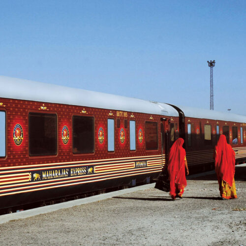 outside view of Maharaja Express train in India