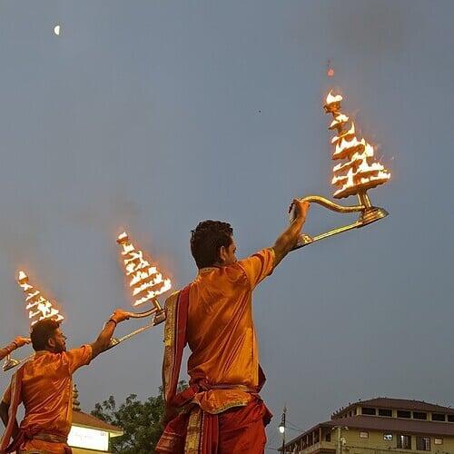 Aarti ceremony of Varanasi in the evening